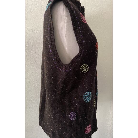 COLDWATER CREEK SEASONAL SWIRL SLEEVELESS FULL ZIP SWEATER VEST SIZE XL -NWT - Picture 4 of 7